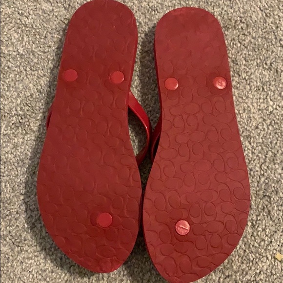 Red Coach Flip-Flops - Picture 4 of 5